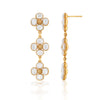 Berry Clover Linear Earrings | White Pearl