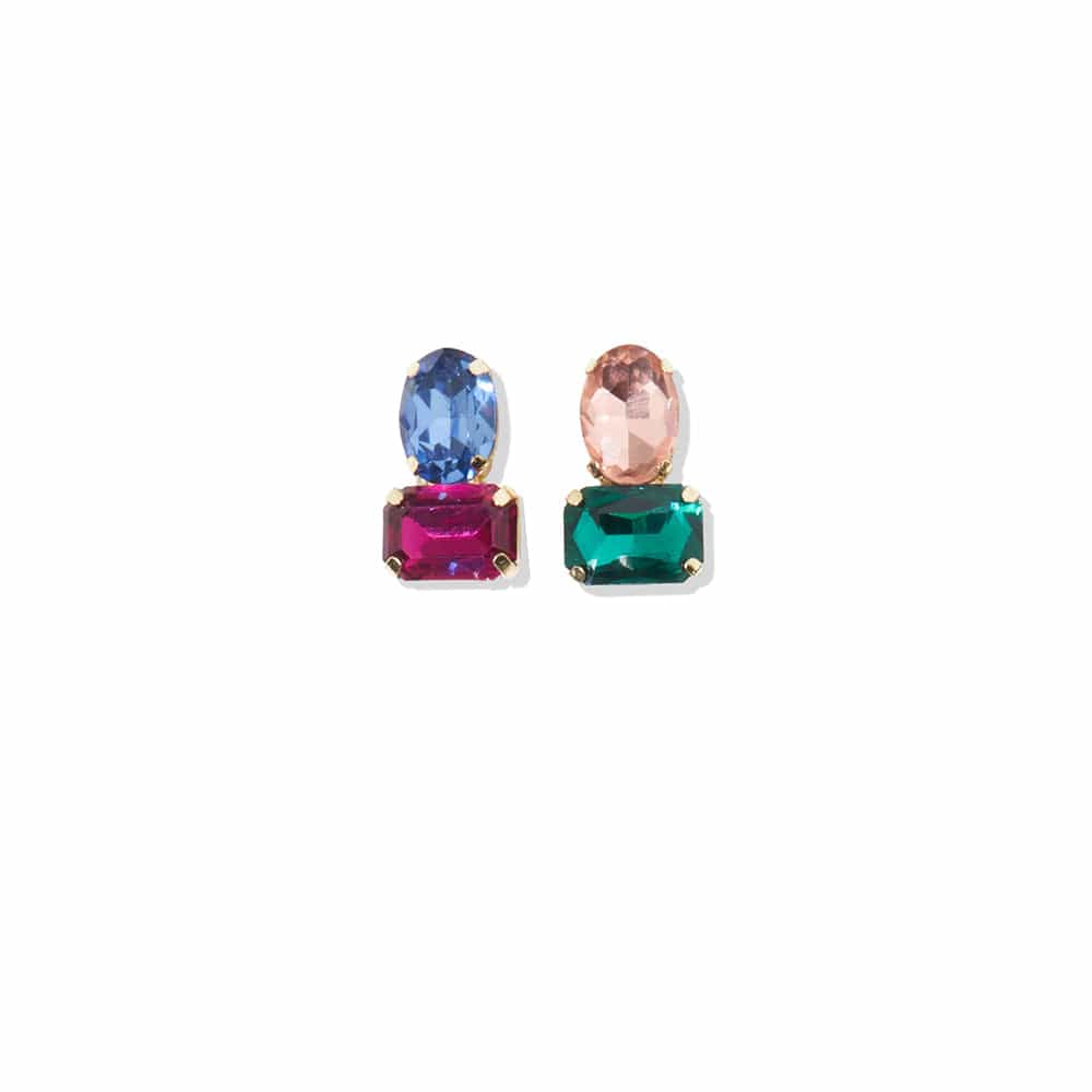Abigail Mix Matched Post Earring | Rainbow