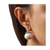 Large Pebble Pearl Earring | White and Sterling