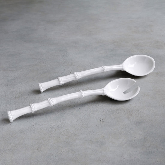 VIDA Bamboo Lg Salad Servers (White)