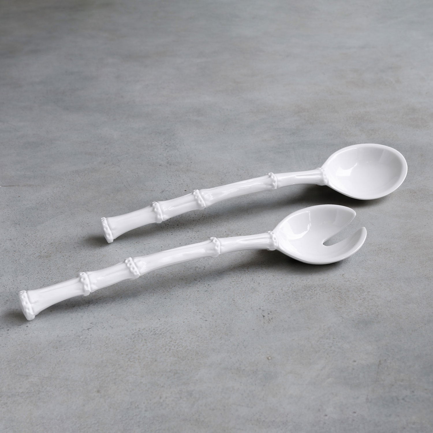 VIDA Bamboo Lg Salad Servers (White)