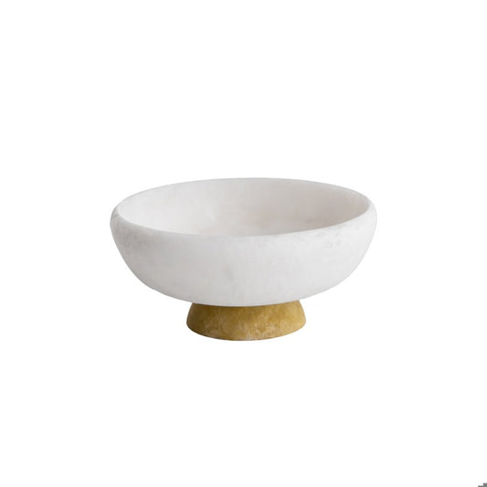 RESIN Sorbert Medium Round Bowl with Base (Coconut and Matcha)