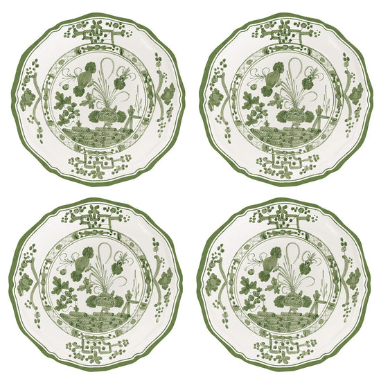 VIDA Faenza Appetizer Plate Set of 4 (Green and White)