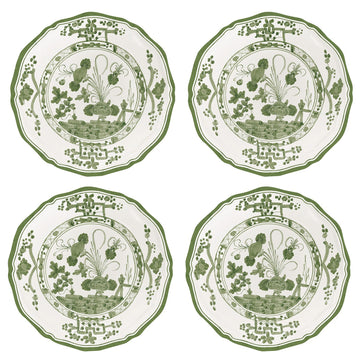 VIDA Faenza Appetizer Plate Set of 4 (Green and White)