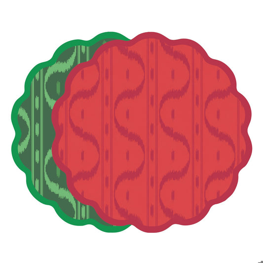 VIDA Festive Reversible Placemats Set of 4 (Green & Red)