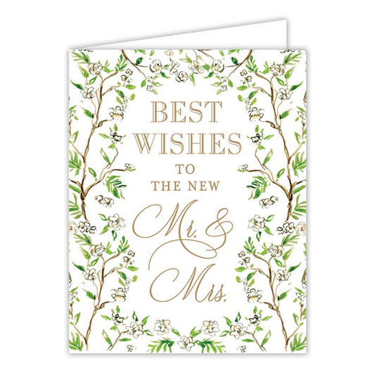 Best Wishes Mr. and Mrs. Dogwood Blossoms Greeting Card