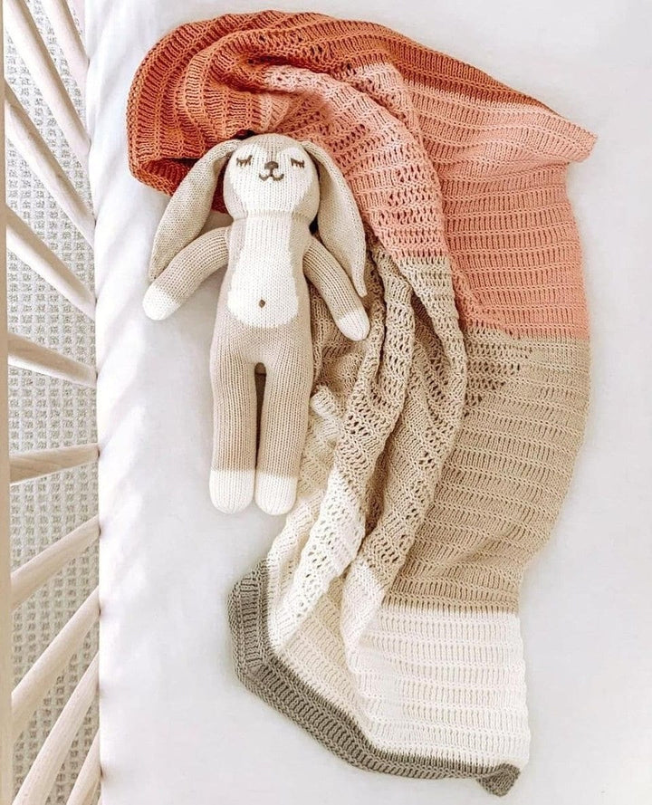 Diamond Hand-Knit Baby Blanket