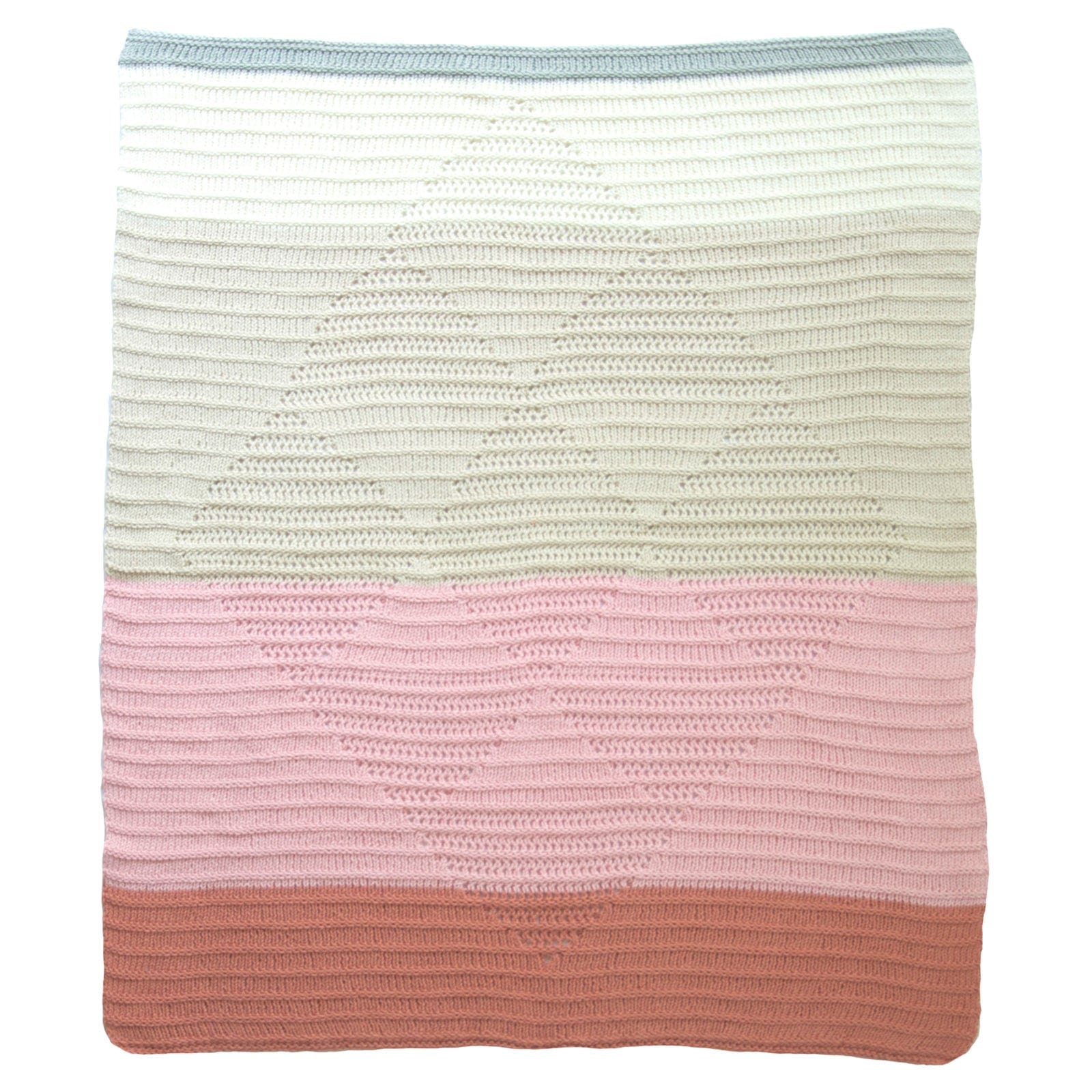 Diamond Hand-Knit Baby Blanket
