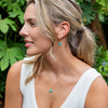 Berry Clover Hoop Earrings with Double Sided Charm  | Turquoise