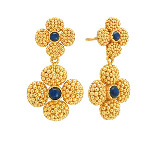 Berry Clover Convertible Duo Earrings - Blue Labra