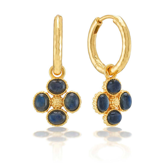 Berry Clover Hoop Earrings with Double Sided Charm