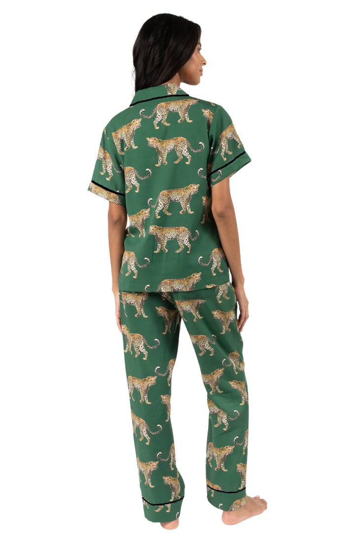 Katie Kime | Green Cheetahs Pajama Pant Set