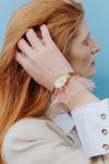 Jane | Leather| Gold, Champagne and Olive