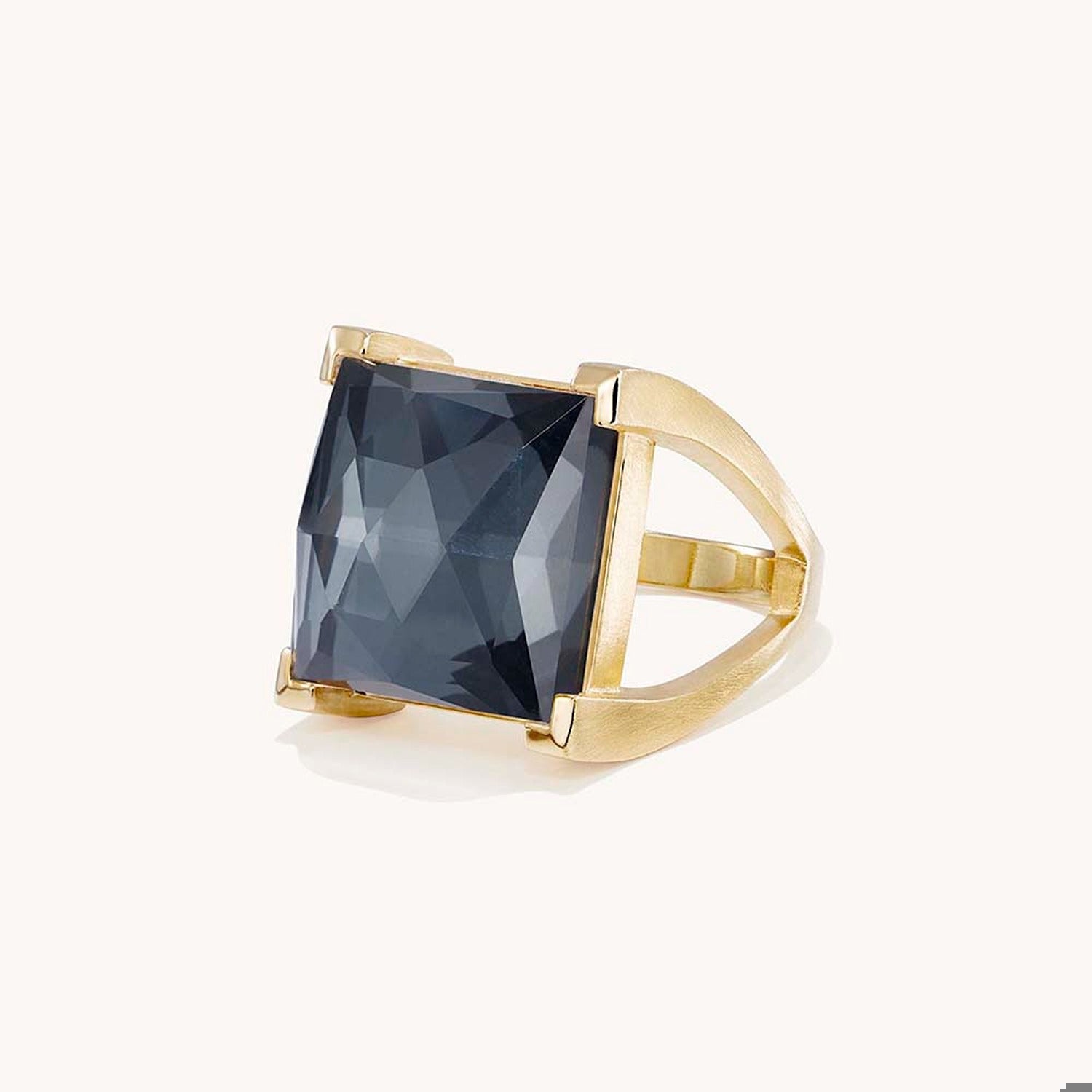 Plaza Ring - Gold - Iridescent Hematite - Size 5