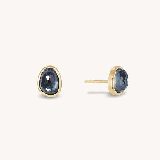CALA STUDS - Iridescent Hematite - Gold