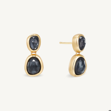 CALA DROP EARRINGS - Iridescent Hematite - Gold