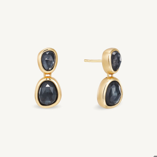 CALA DROP EARRINGS - Iridescent Hematite - Gold