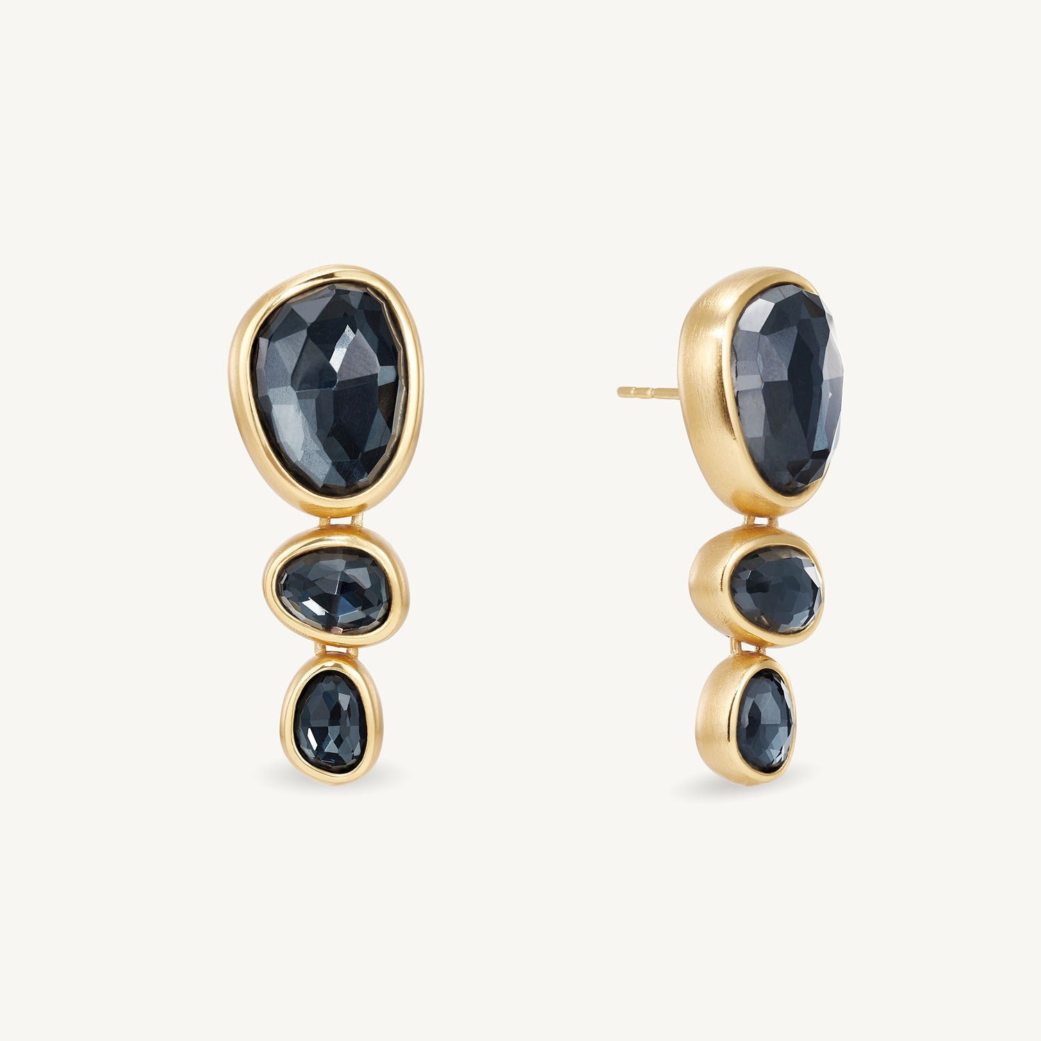 CALA STATEMENT EARRINGS - Iridescent Hematite - Go