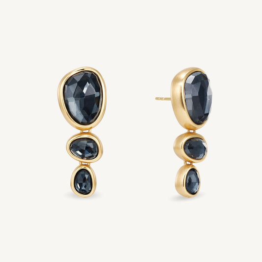CALA STATEMENT EARRINGS - Iridescent Hematite - Go