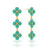 Berry Clover Linear Earrings  | Turquoise