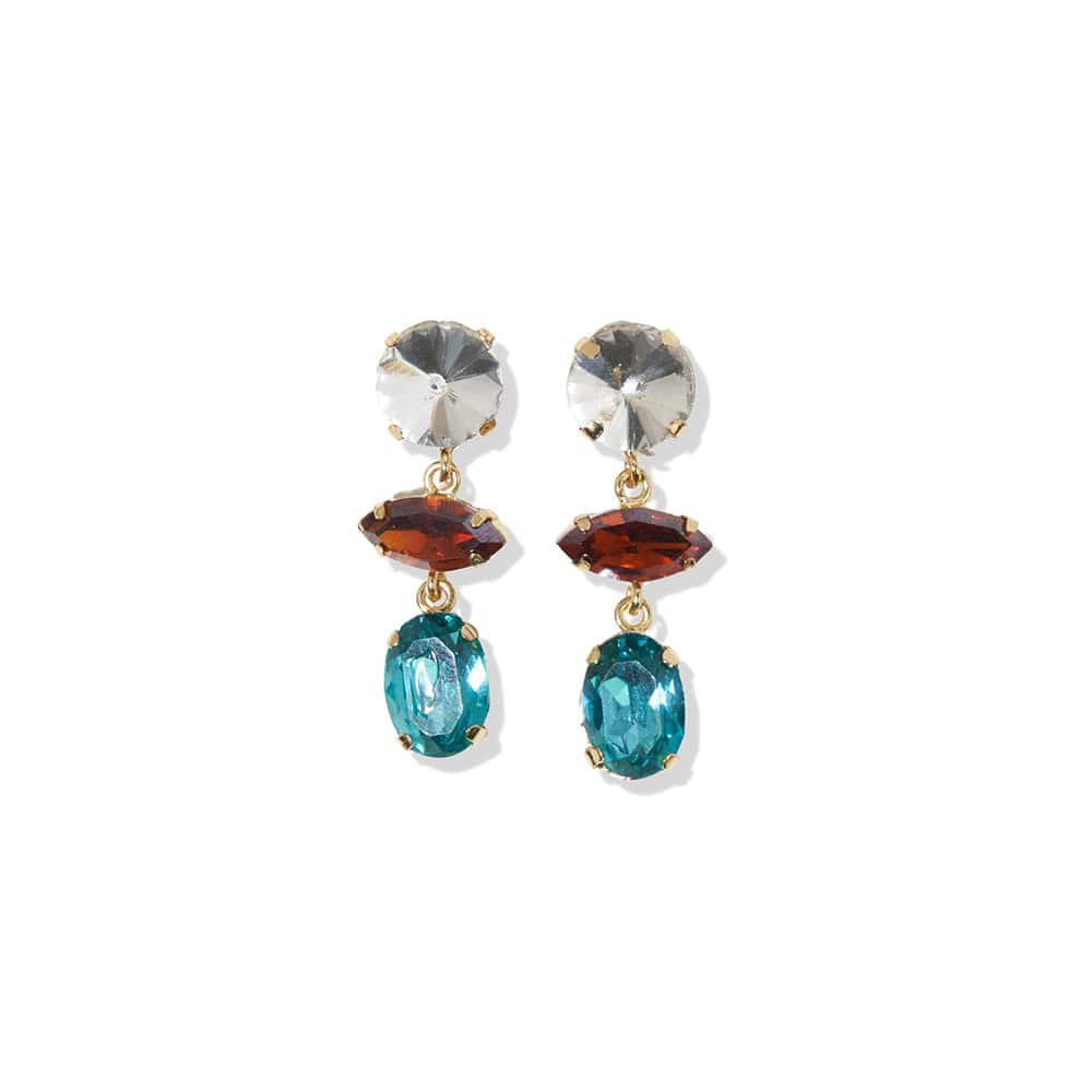 Georgia Mixed Dangle Earrings | Amber and Turquoise