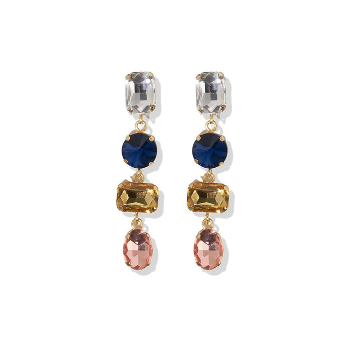 Haddie Mixed Dangle Earrings | Yellow Multicolor