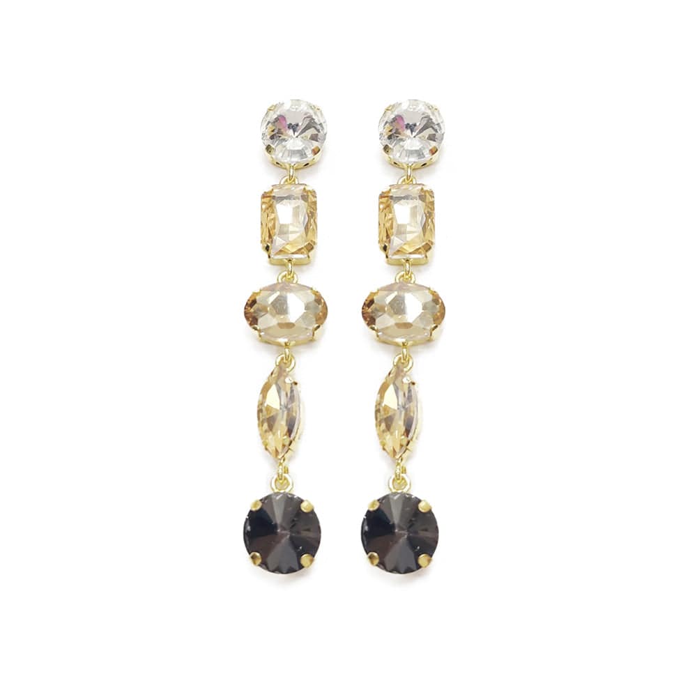 Isabella Ombre Dangle Earrings | Black