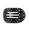 Quilted Flat Round Hair Clip | Jet Black