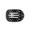 Quilted Flat Round Hair Clip | Jet Black