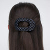 Quilted Flat Round Hair Clip | Jet Black