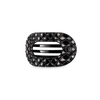 Quilted Flat Round Hair Clip | Jet Black