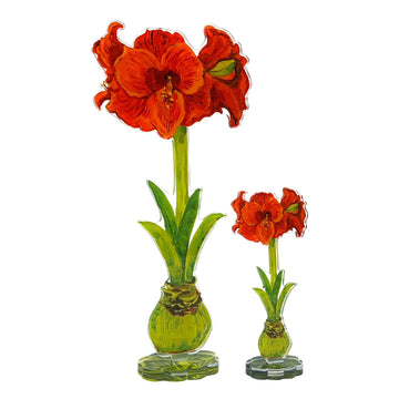 Red Orange Amaryllis - Small Acrylic Single flower