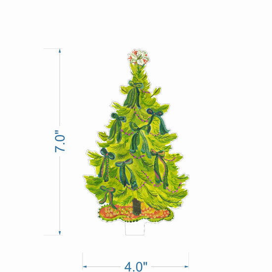 8 Green Bows Acrylic Tree SM
