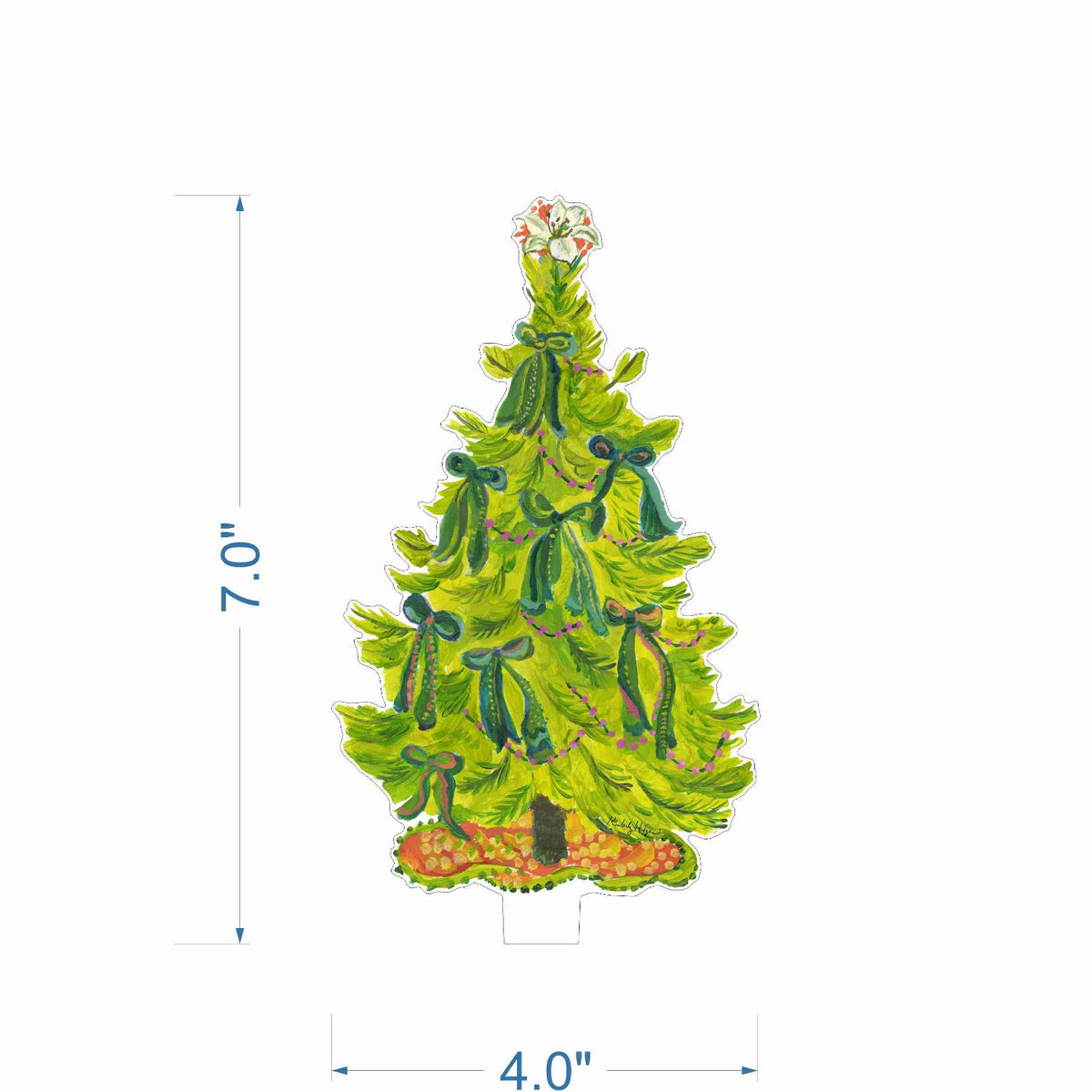 8 Green Bows Acrylic Tree SM
