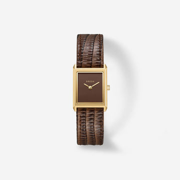 Virgil | Lizard Embossed | Gold and Brown
