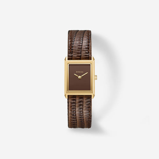 Virgil | Lizard Embossed | Gold and Brown