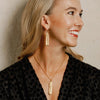 Susan Shaw | Gold Bar with Cross Earrings