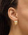 Huggie Hoop Gemstone Earrings MOP