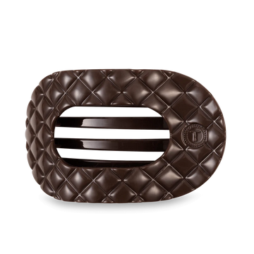 Quilted Flat Round Hair Clip | Truly Taupe