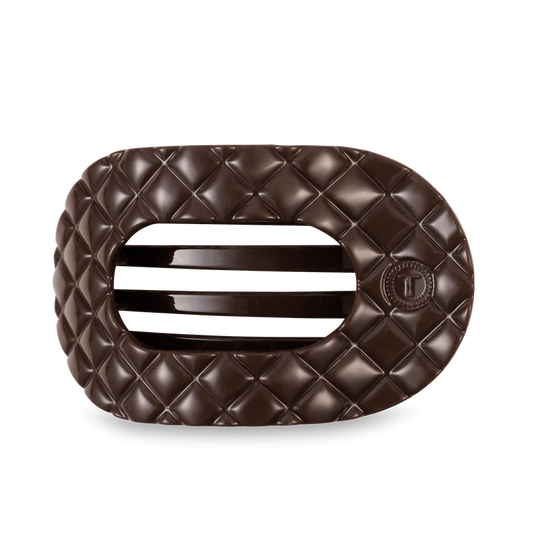 Quilted Flat Round Hair Clip | Truly Taupe
