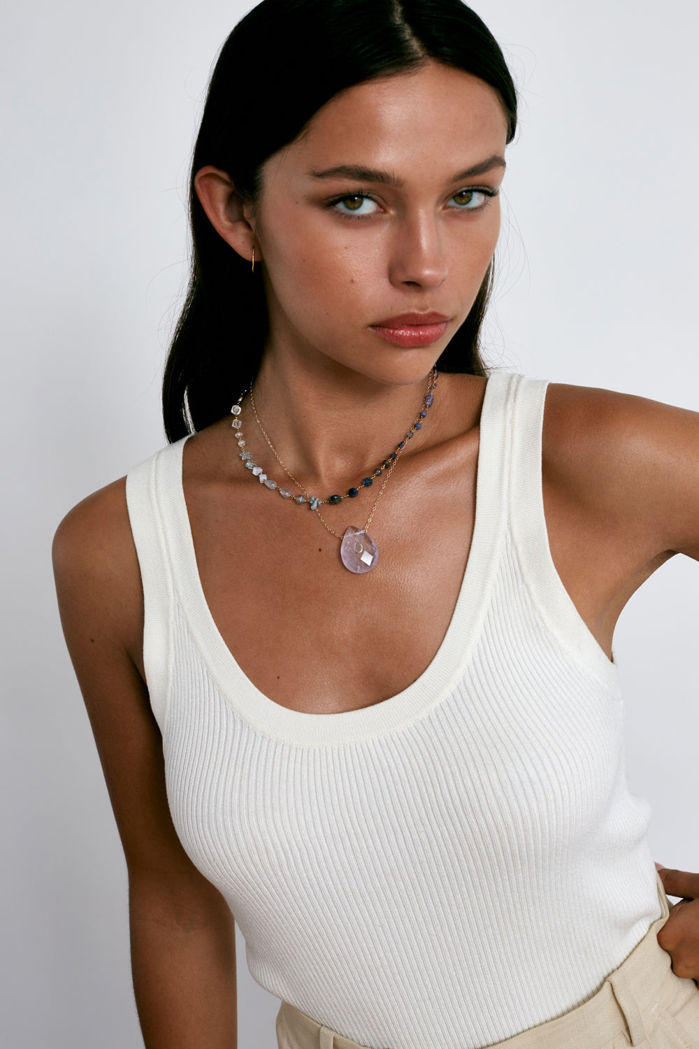Chan Luu | 14K Gold Temple Necklace | Amethyst