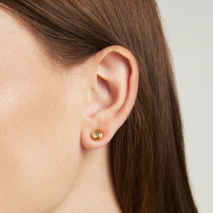 Signature Small Knockout Studs | Moonstone