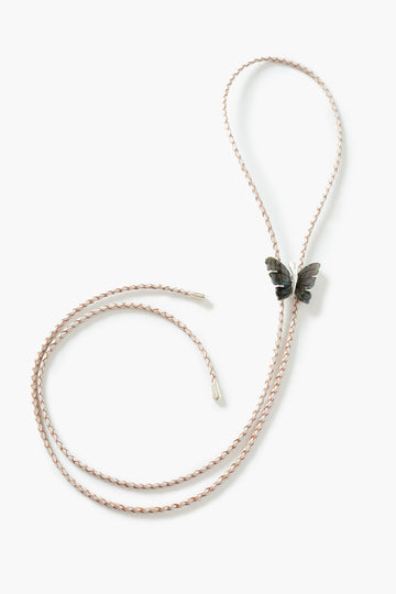 Butterfly Bolo Tie Necklace Labradorite