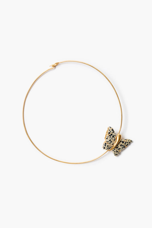 Floating Butterfly Collar Necklace Jasper