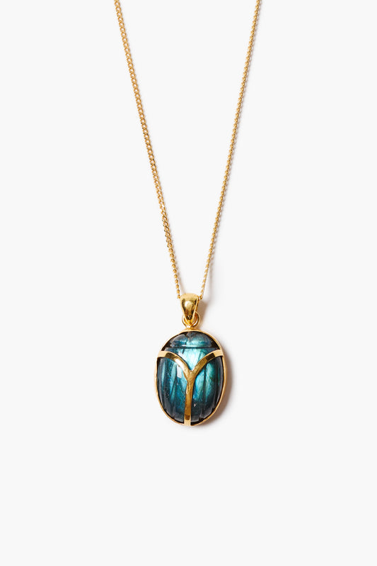 Scarab Necklace Labradorite