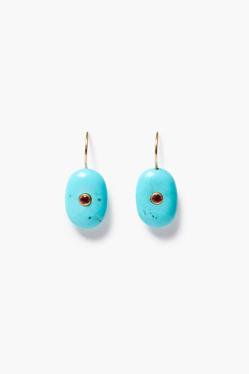 EG-6004LQ Turquoise and Orange Saphire Earrings