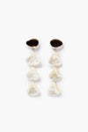 ES-6005 Smokey Quartz and Mother of Pearl Cascading Earrings