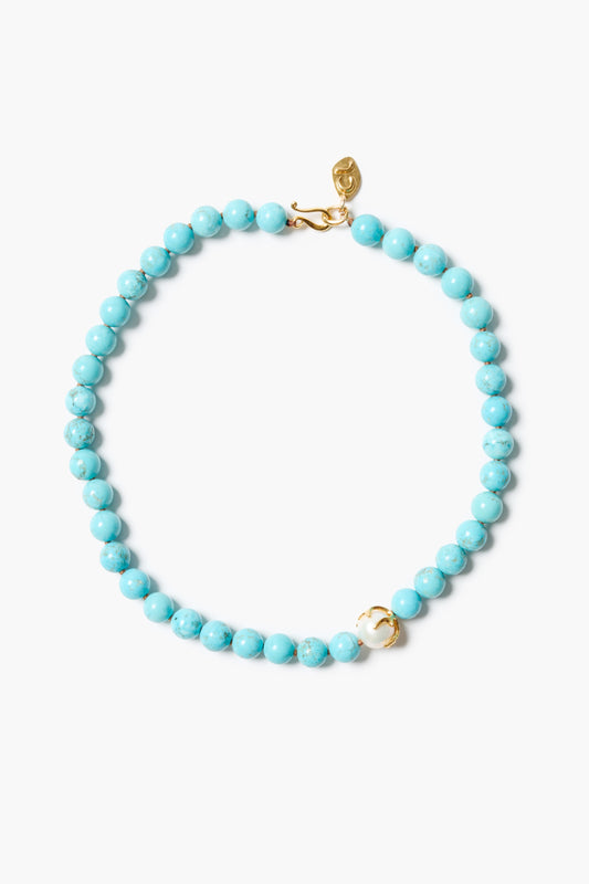 NG-15595 Turquoise and Pearl Necklace