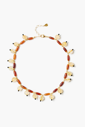 NG-15596LQ Citrine, Horn and Onyx Necklace