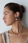 NG-15596LQ Citrine, Horn and Onyx Necklace